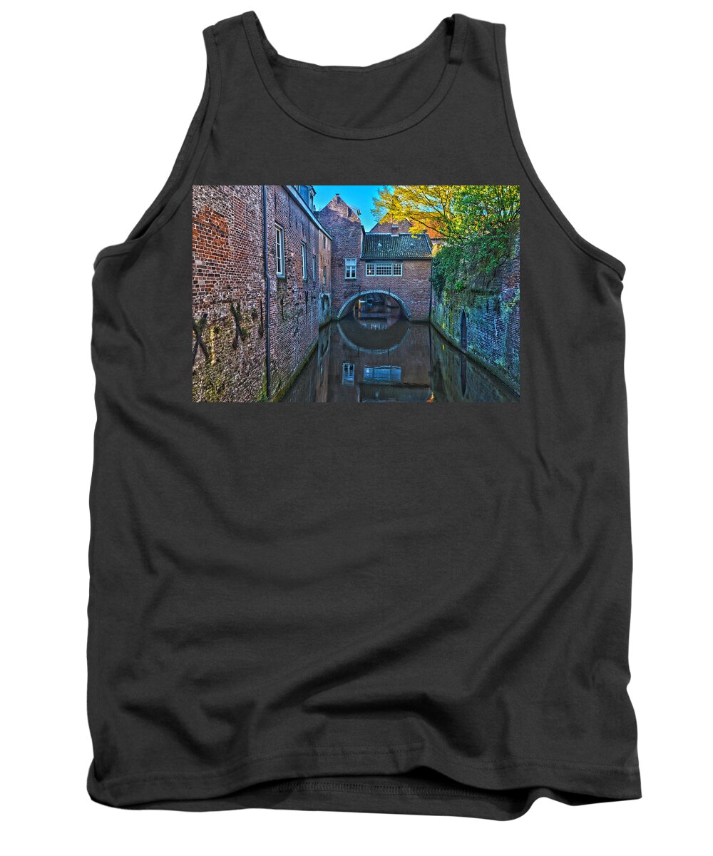 Netherlands Tank Top featuring the photograph Covered Canal in Den Bosch by Frans Blok