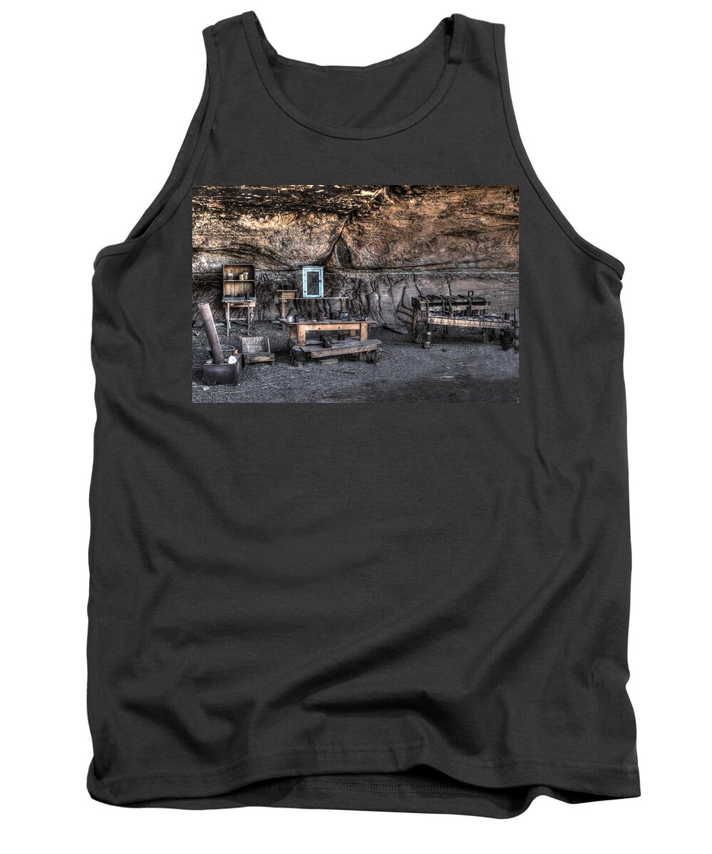 Photograph Tank Top featuring the photograph Cowboy Camp 1880s by Richard Gehlbach