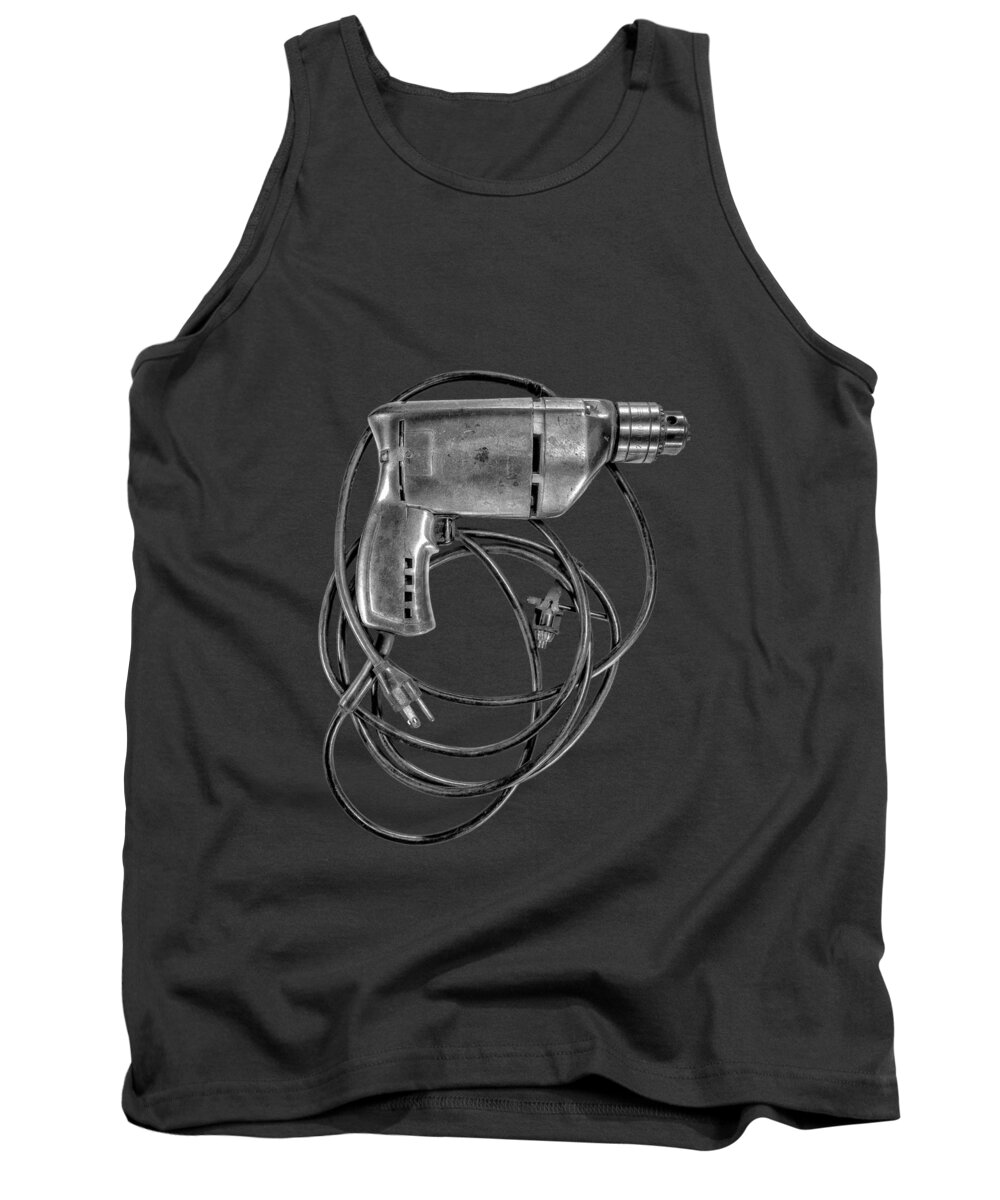 Antique Tank Top featuring the photograph Craftsman Drill Motor BS BW by YoPedro