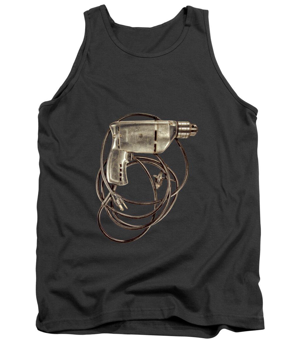 Antique Tank Top featuring the photograph Craftsman Drill Motor BS on Black by YoPedro