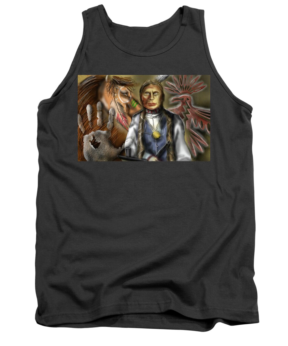  Tank Top featuring the painting Crazy Horse by Rob Hartman