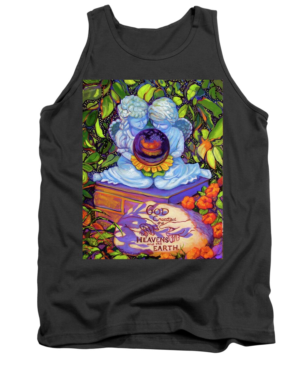 Christian Tank Top featuring the painting Garden Wisdom 1-Creation by Jeanette Jarmon