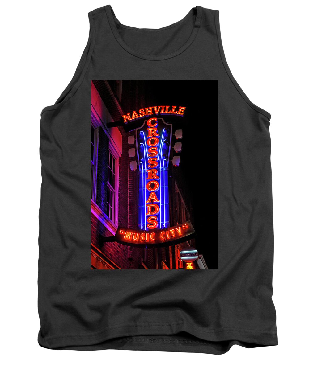 Crossroads Tank Top featuring the photograph Crossroads Music City Nashville by Chris Smith