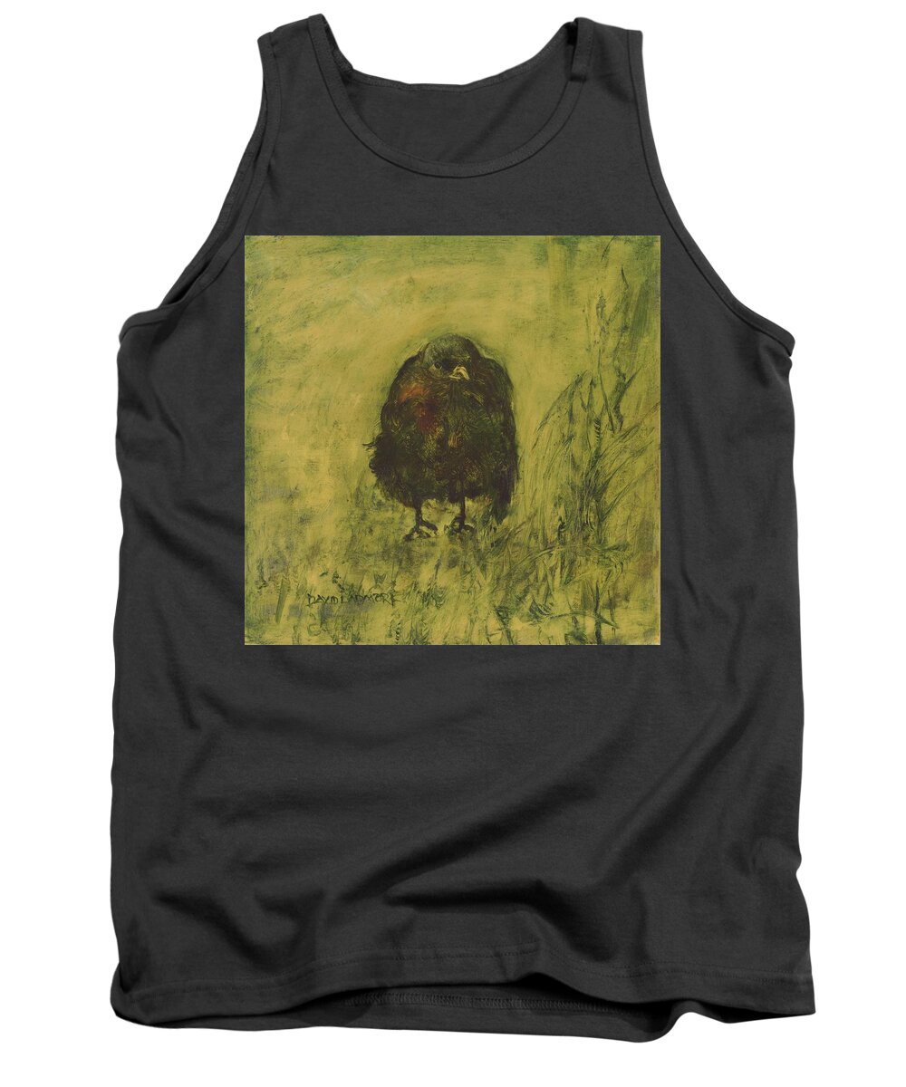 Bird Tank Top featuring the painting Crow 26 by David Ladmore