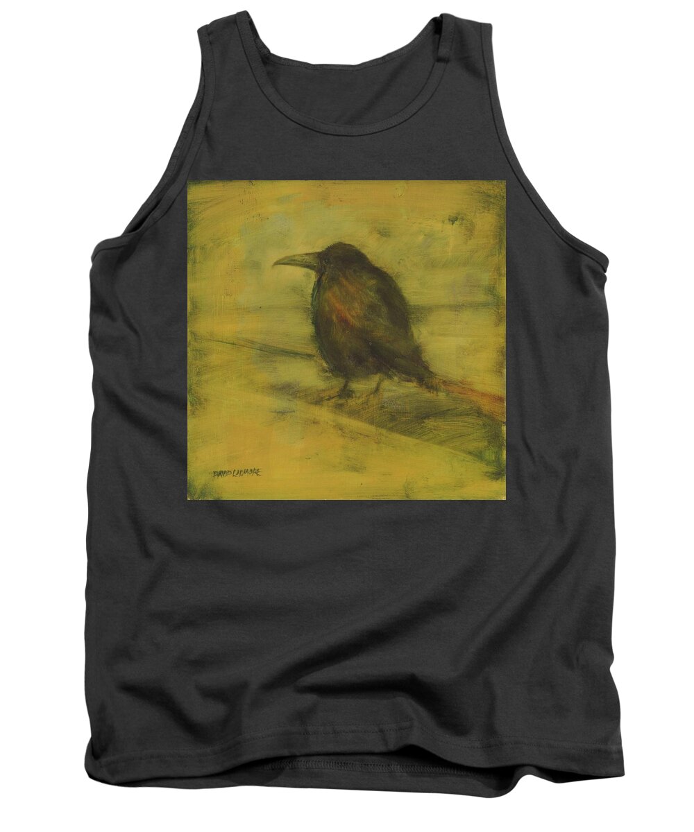 Bird Tank Top featuring the painting Crow 27 by David Ladmore