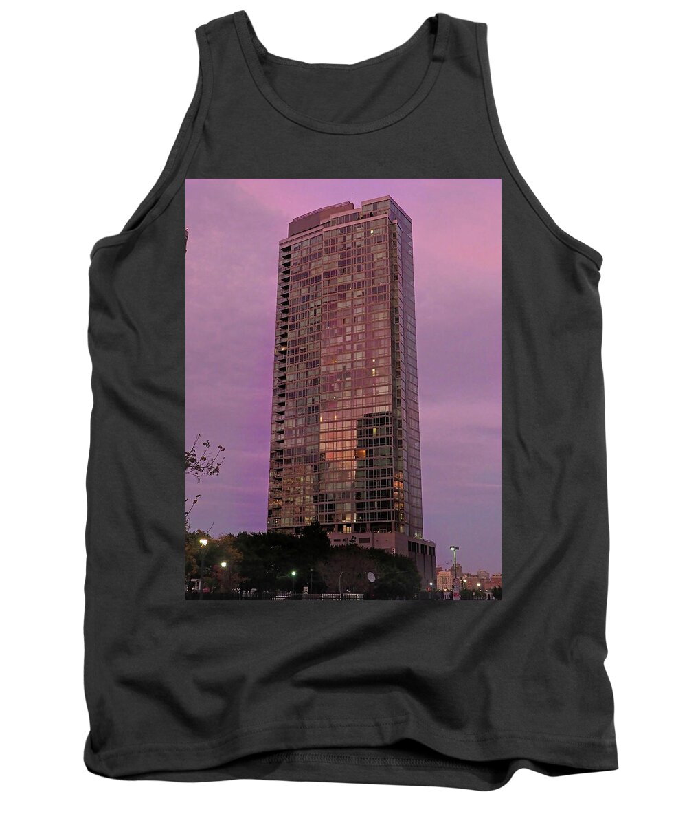 Jersery City Tank Top featuring the photograph Crystal Skyscraper Sunset by Farol Tomson