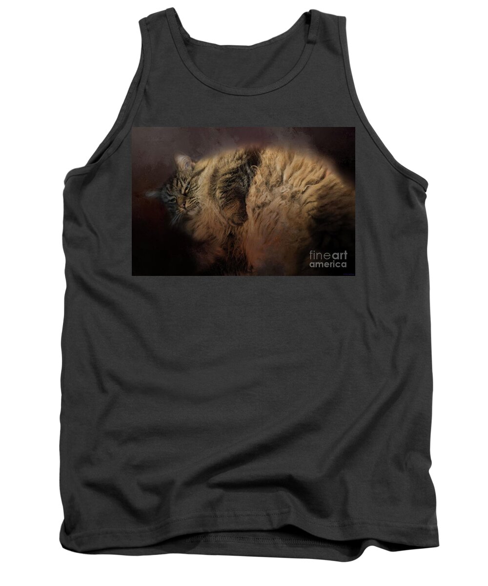 Norvegian Forest Cat Tank Top featuring the photograph Cuddly Cat by Eva Lechner