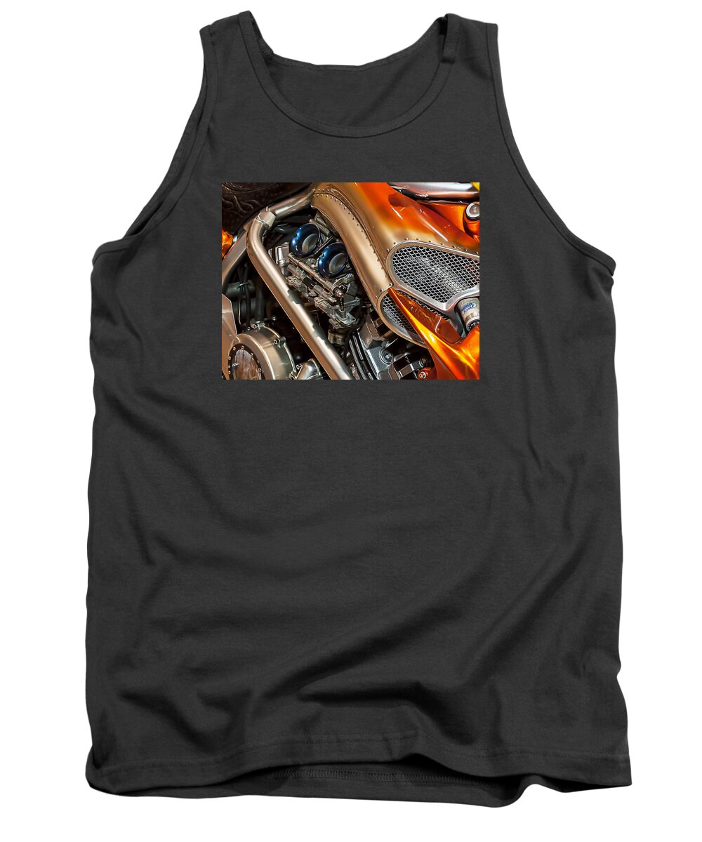 Motorcycle Tank Top featuring the photograph Custom Motorcycle by Brian Kinney
