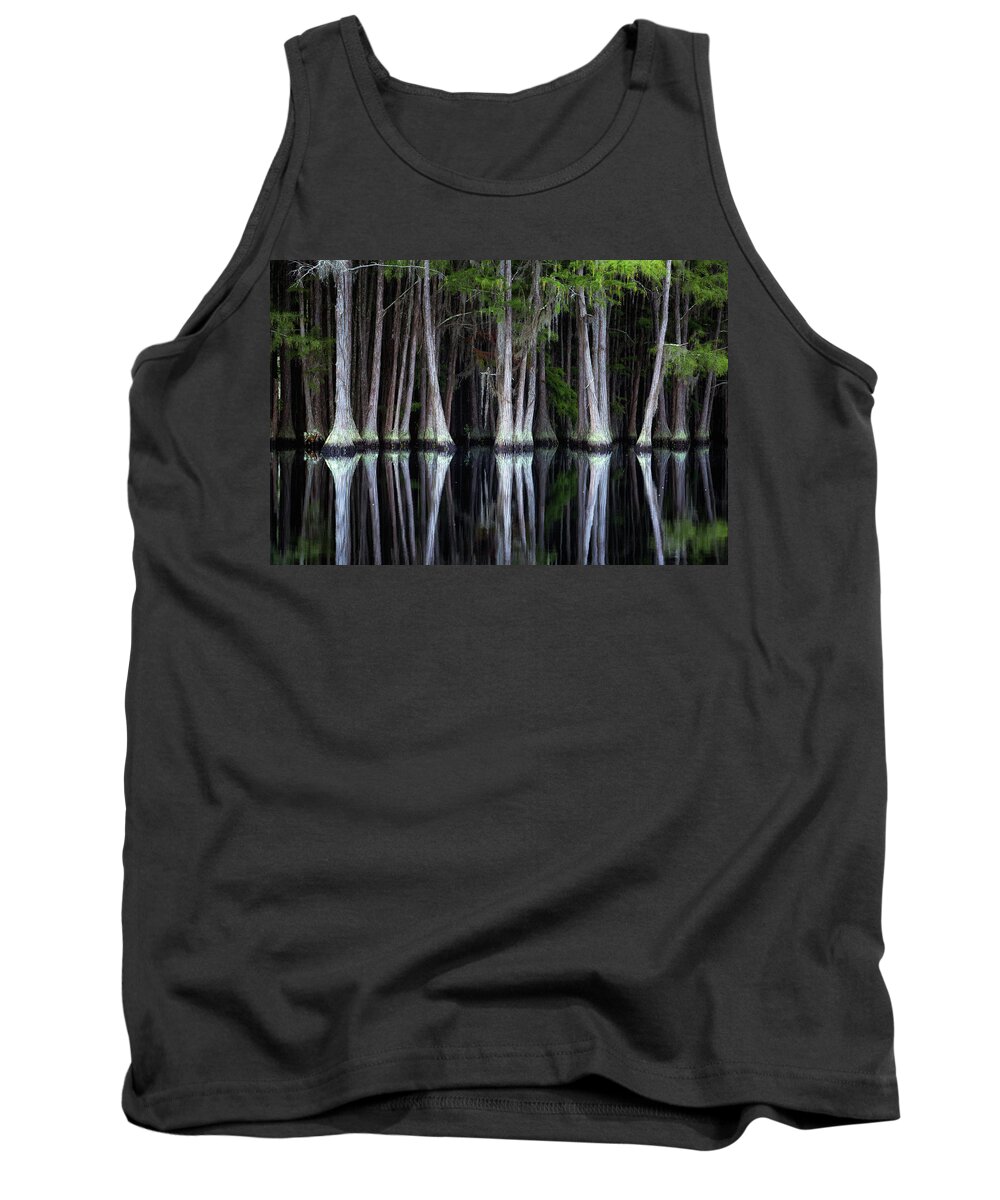 Abstract Tank Top featuring the photograph Cypress Spine by Alex Mironyuk