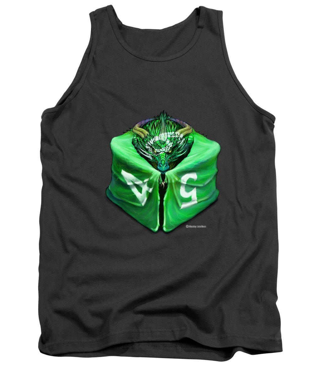 D6 Tank Top featuring the digital art D6 Dragon dice by Stanley Morrison