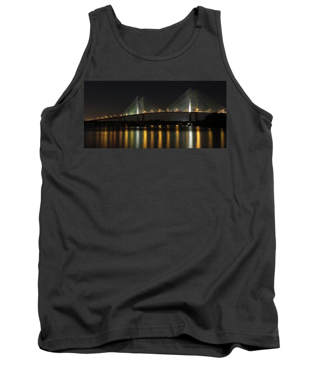 St Johns River Tank Top featuring the photograph Dames Point Bridge by Art Cole