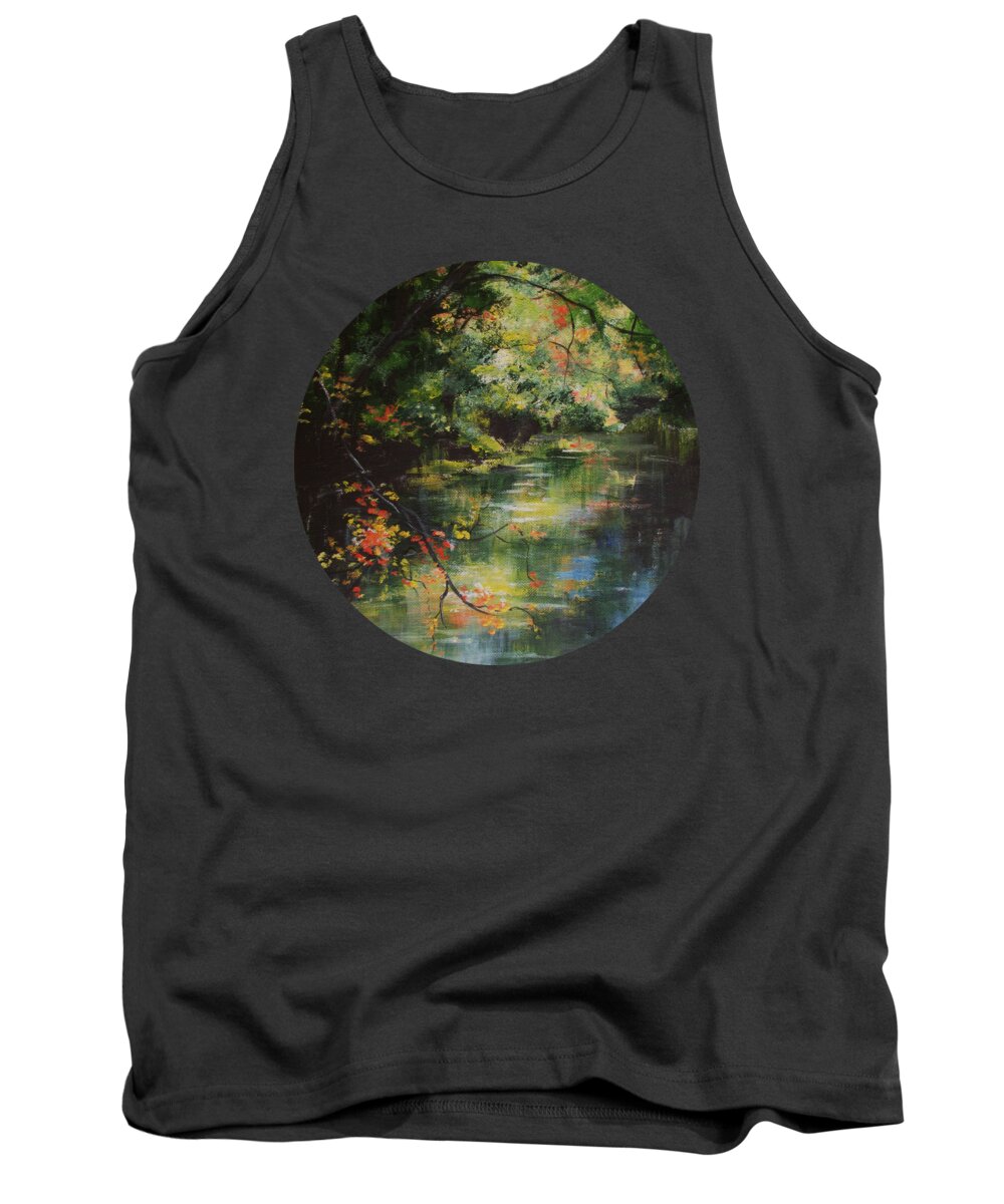 Water Tank Top featuring the painting Dance of Color and Light by Mary Wolf
