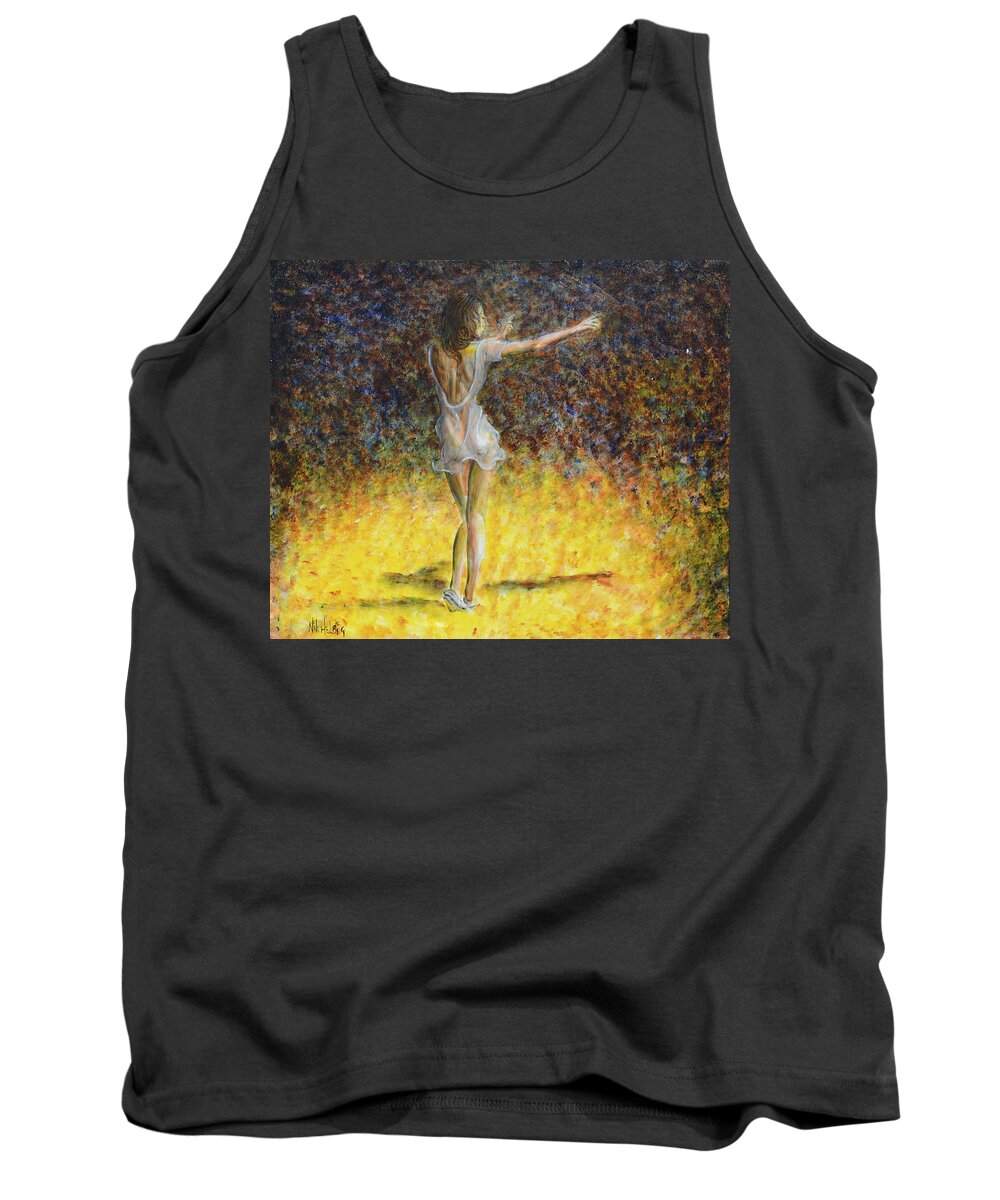 Dancer Tank Top featuring the painting Dancer Spotlight by Nik Helbig
