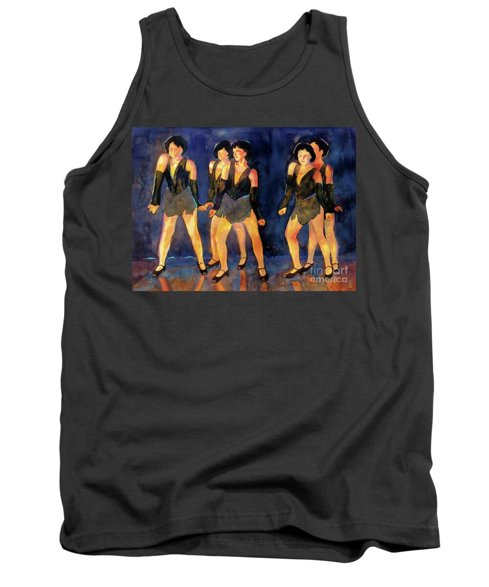 Paintings Tank Top featuring the painting Dancers Spring Glitz   by Kathy Braud