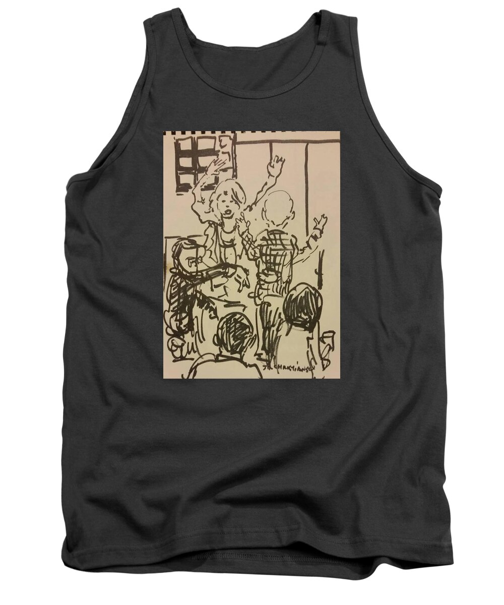 Dancing Tank Top featuring the painting Dancing at Barking Dog by James Christiansen