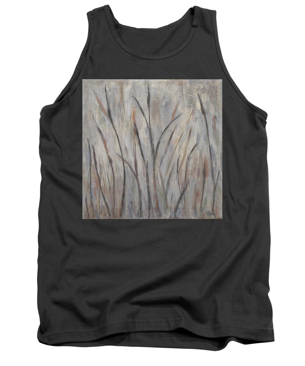 Landscape Tank Top featuring the painting Dancing Cattails 2 by Trish Toro