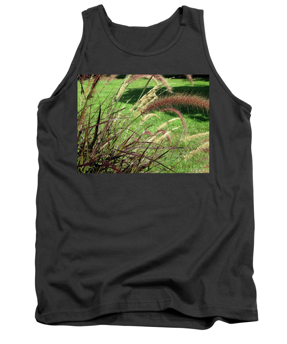 Feather Grass Tank Top featuring the photograph Dark Feather Grass by Michele Wilson