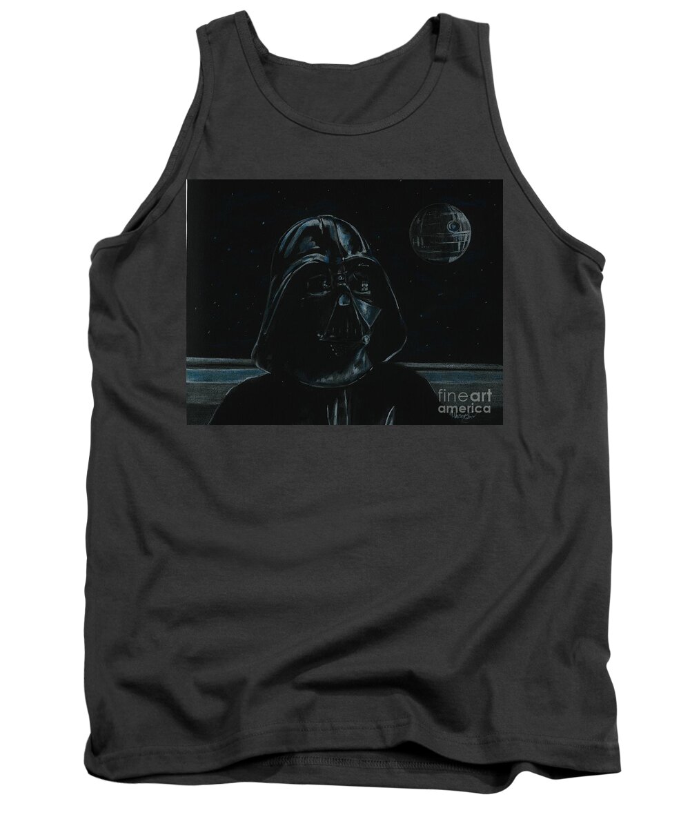 Star Wars Tank Top featuring the drawing Darth Vader study by Meagan Visser