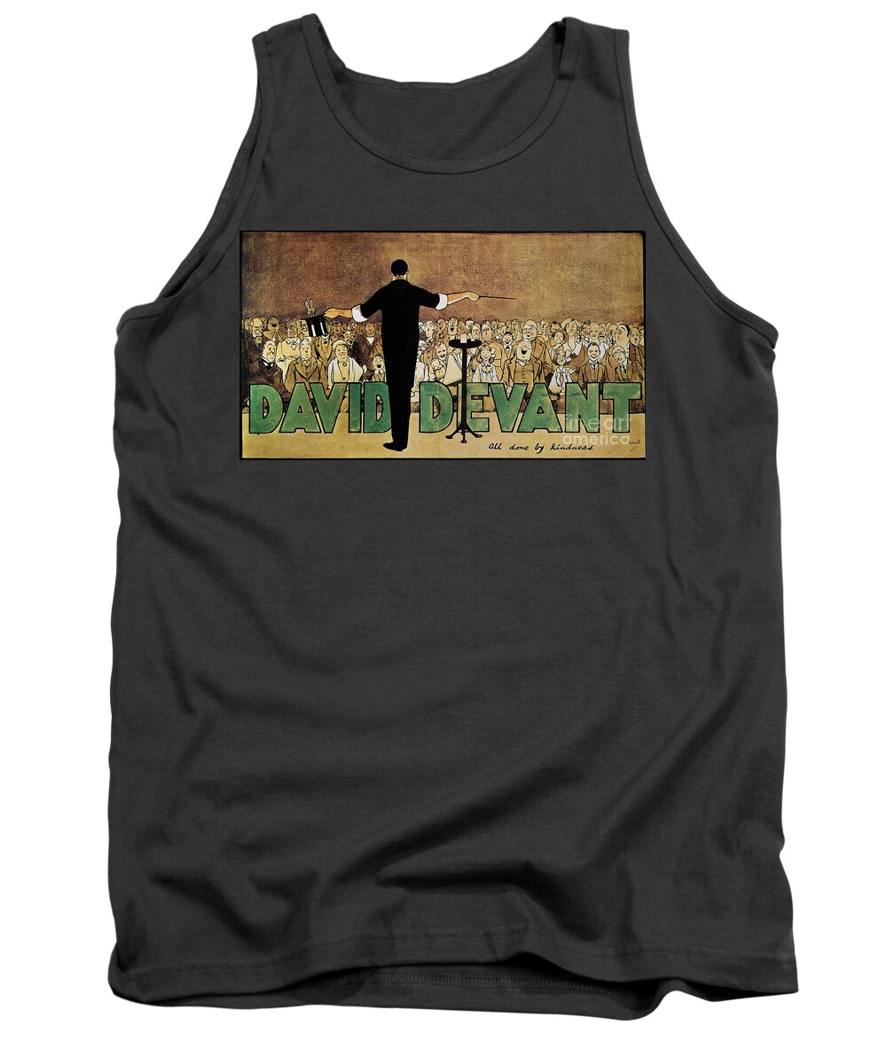 1910 Tank Top featuring the drawing DAVID DEVANT POSTER c1910 by John Hassall