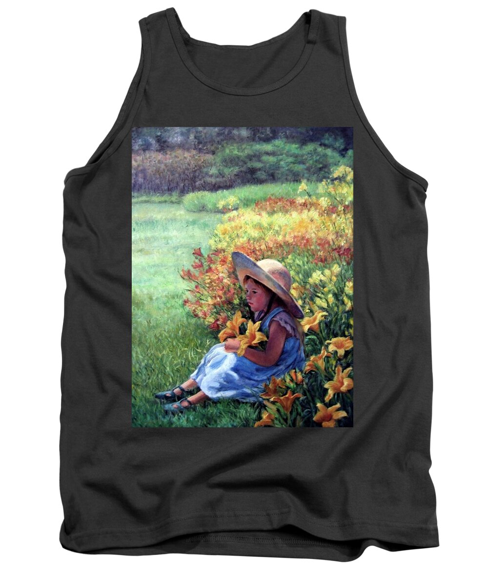 Daylilies Tank Top featuring the painting Daylilies by Marie Witte