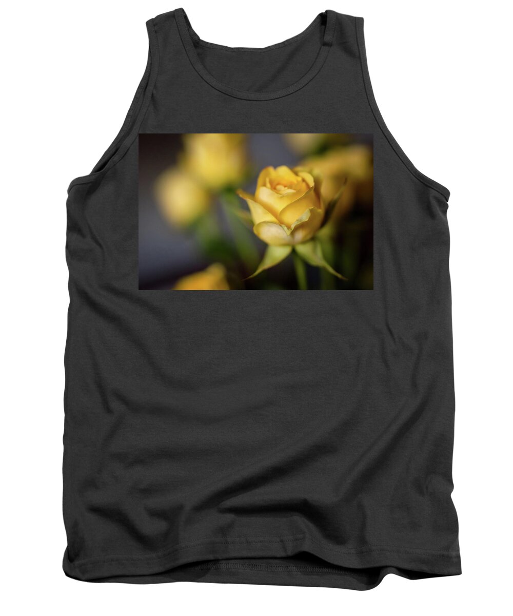 Terry D Photography Tank Top featuring the photograph Delicate Yellow Rose by Terry DeLuco