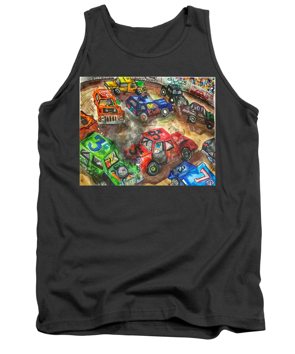 Gm Tank Top featuring the painting Demo Derby One by Jame Hayes