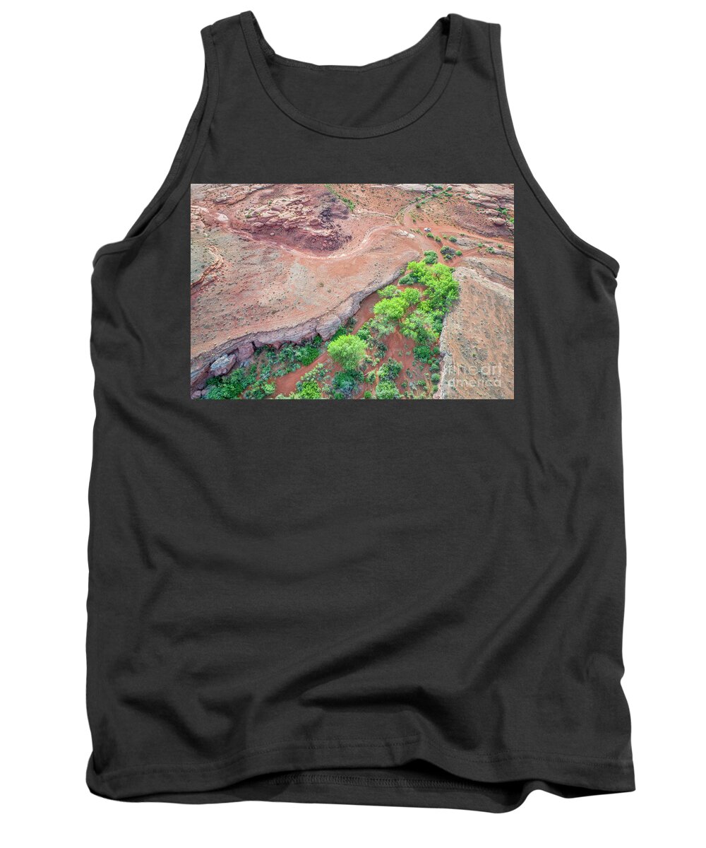 Moab Tank Top featuring the photograph desert canyon in Utah aerial view by Marek Uliasz