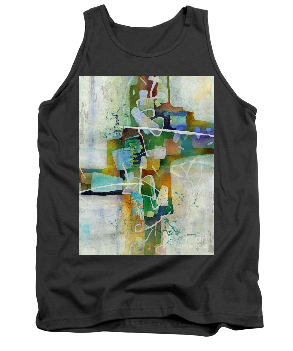Abstract Tank Top featuring the painting Desert Pueblo by Hailey E Herrera