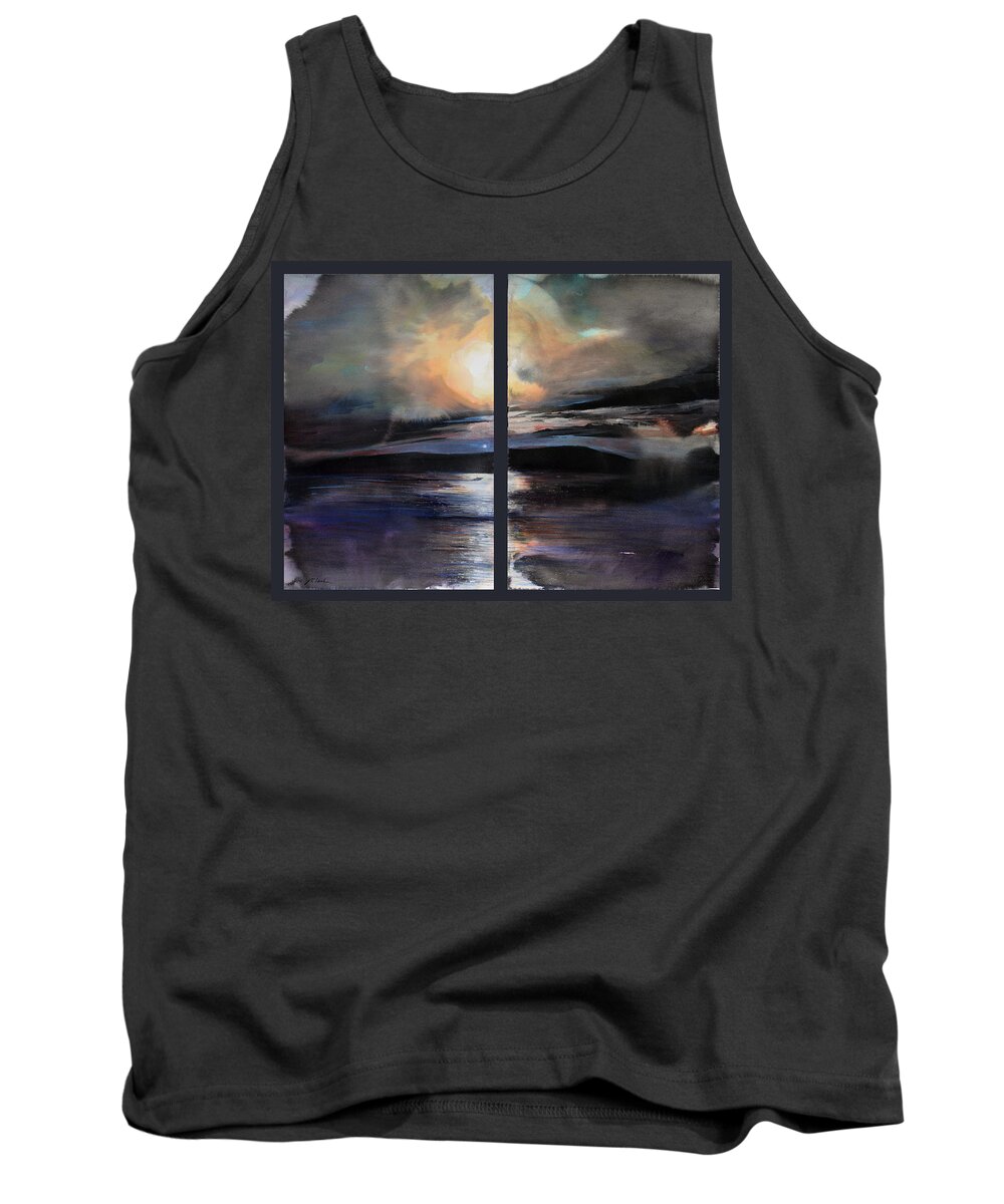 New England Tank Top featuring the painting Diptych no.2 by Sumiyo Toribe