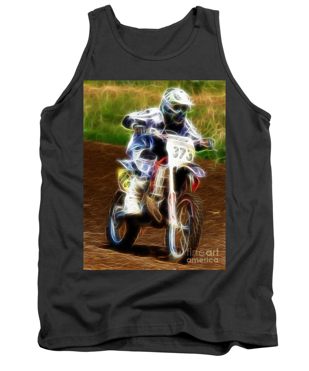 Bike Tank Top featuring the photograph Dirtbike fractal by Steev Stamford