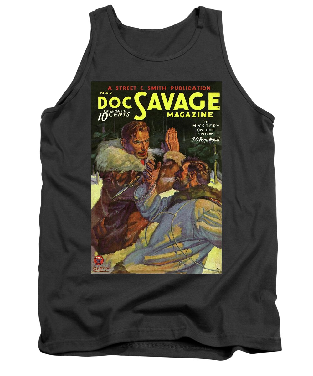 Comic Tank Top featuring the painting Doc Savage The Mystery on the Snow by Conde Nast