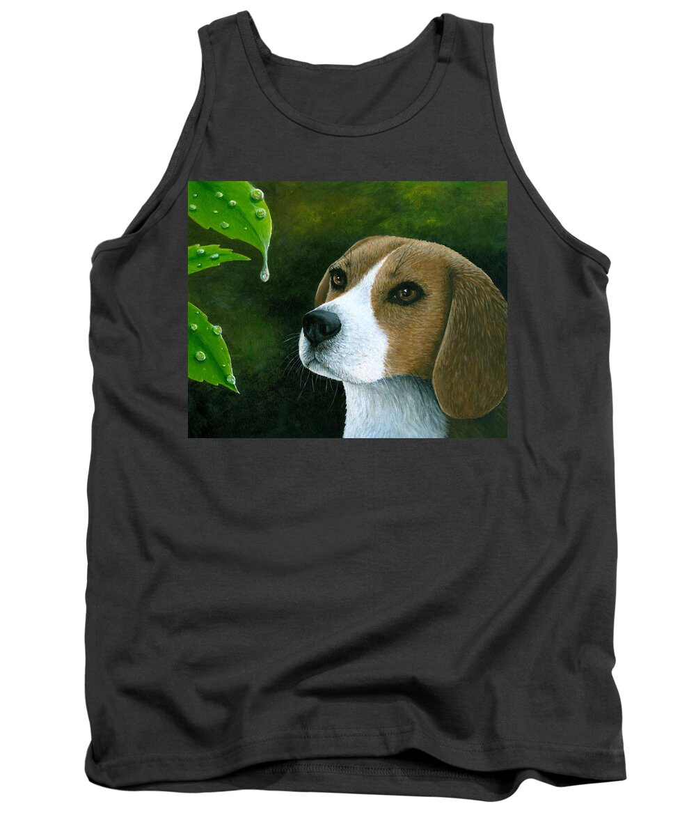 Dog Tank Top featuring the painting Dog 116 by Lucie Dumas