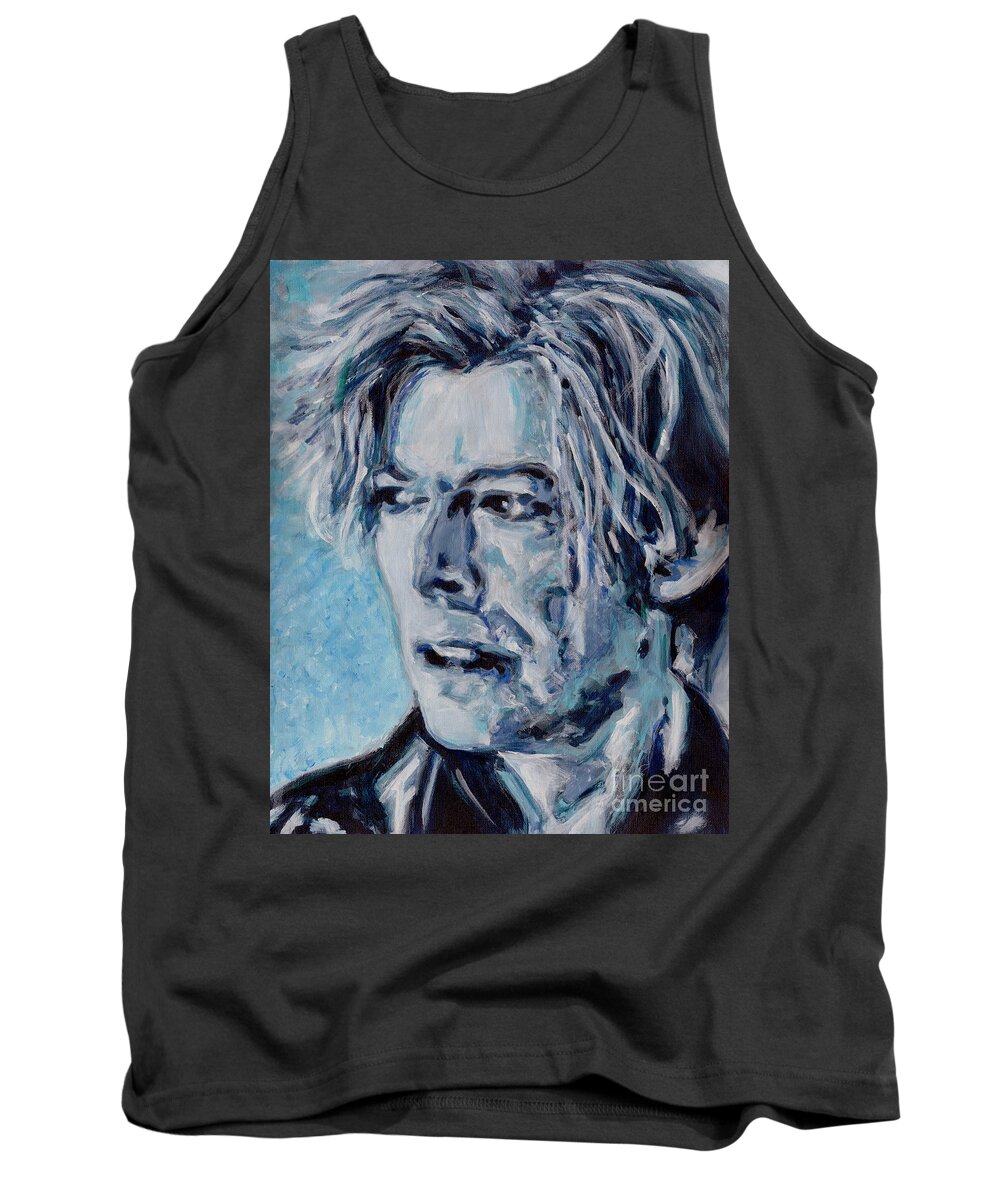 David Bowie Tank Top featuring the painting Dont You Wonder Sometimes by Tanya Filichkin