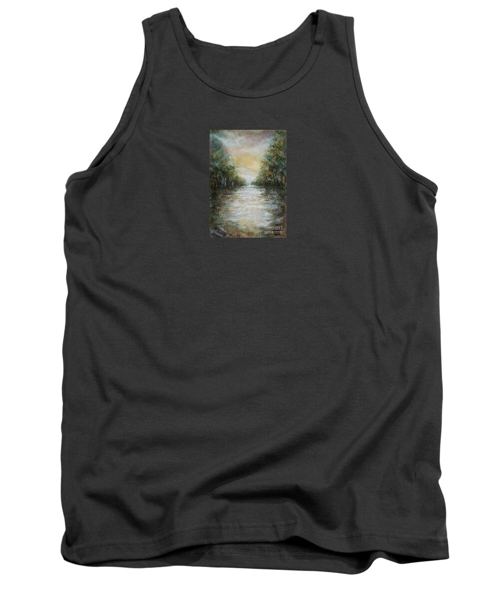 Landscape Tank Top featuring the painting Down da Bayou by Francelle Theriot