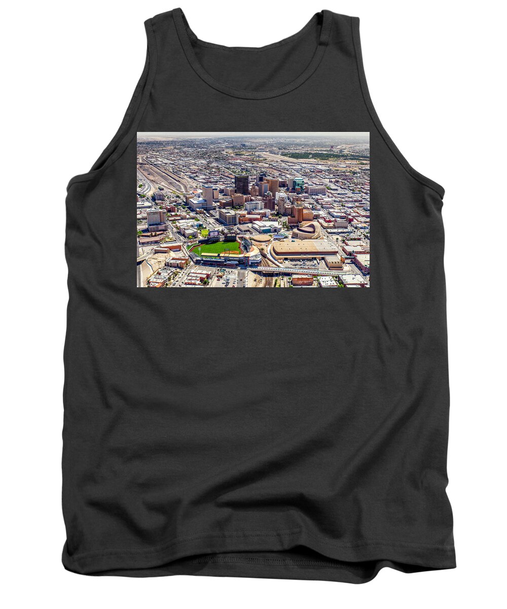 Abraham Chavez Theatre Tank Top featuring the photograph Downtown El Paso by SR Green