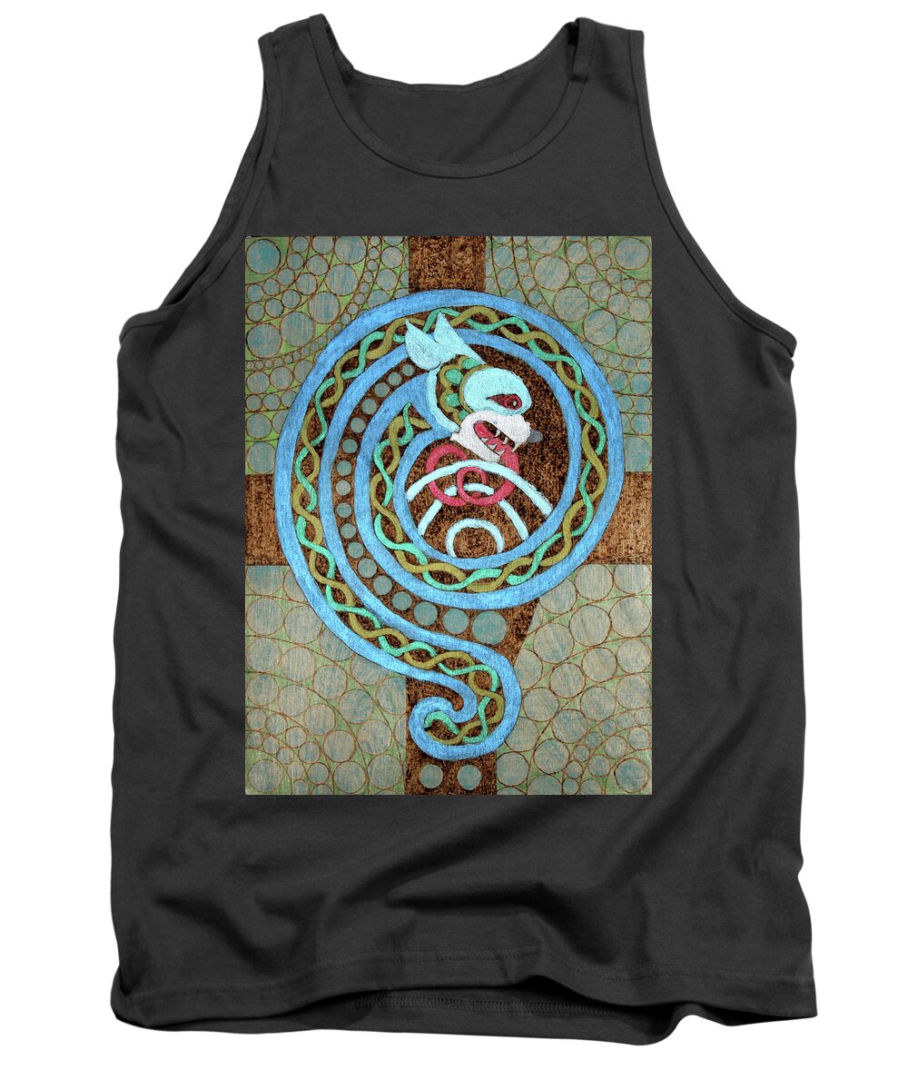  Tank Top featuring the pyrography Dragon and the Circles by David Yocum