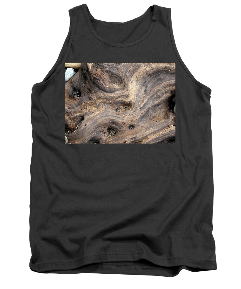 Horizontal Tank Top featuring the photograph Driftwood and Stone by Valerie Collins