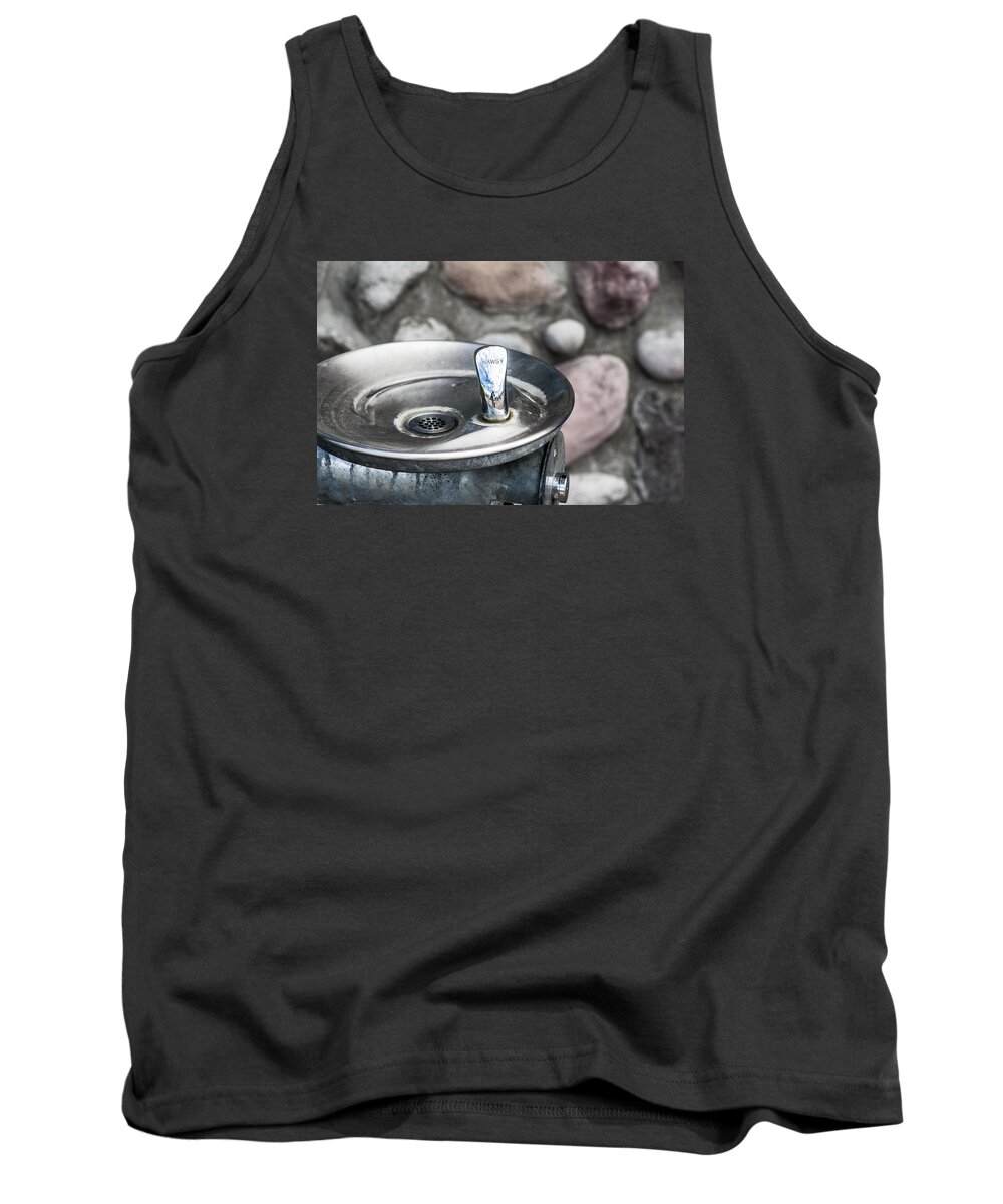 Steel Tank Top featuring the photograph Drinking Fountain by Steven Dunn