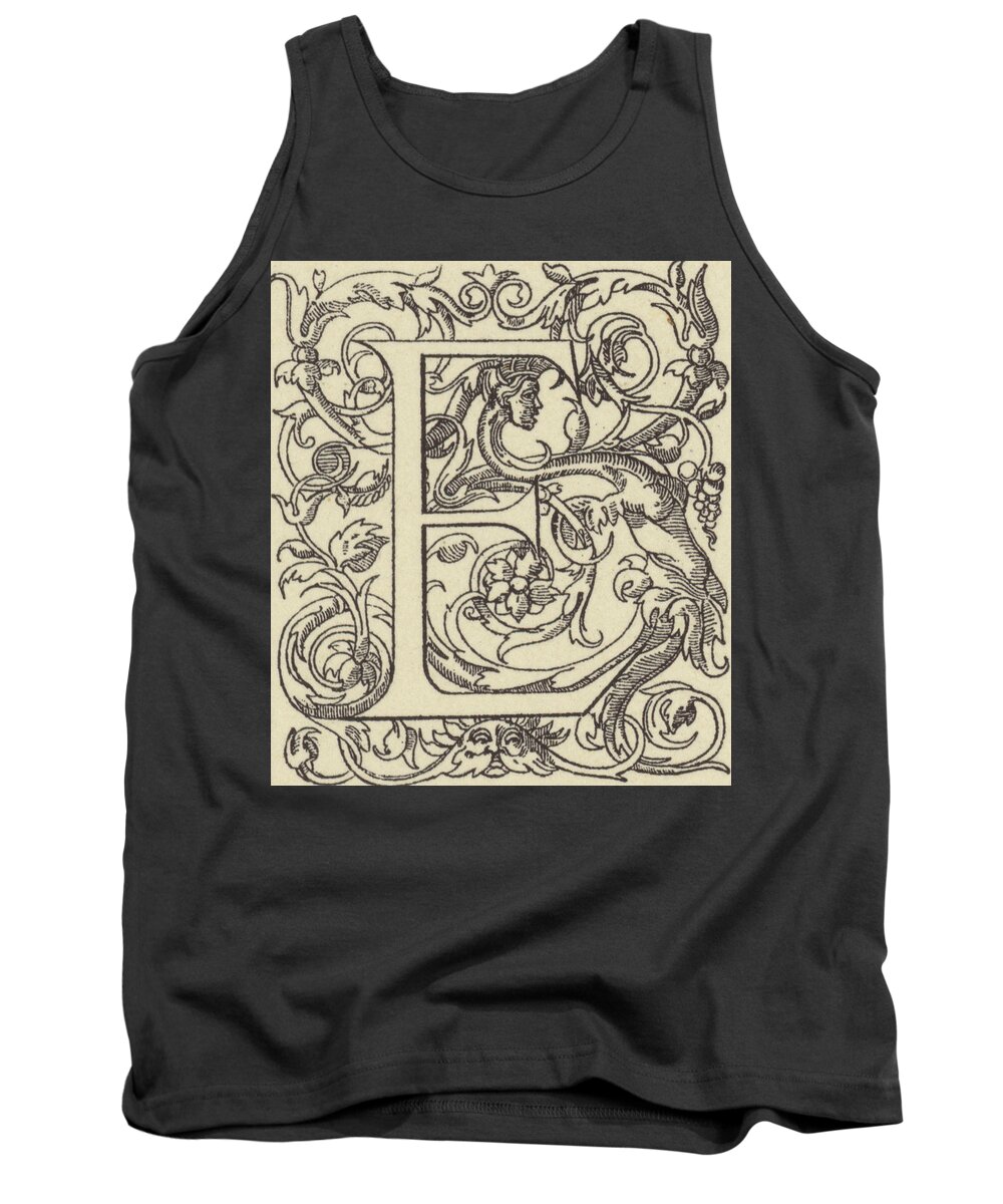 French Renaissance Tank Top featuring the drawing E by French School