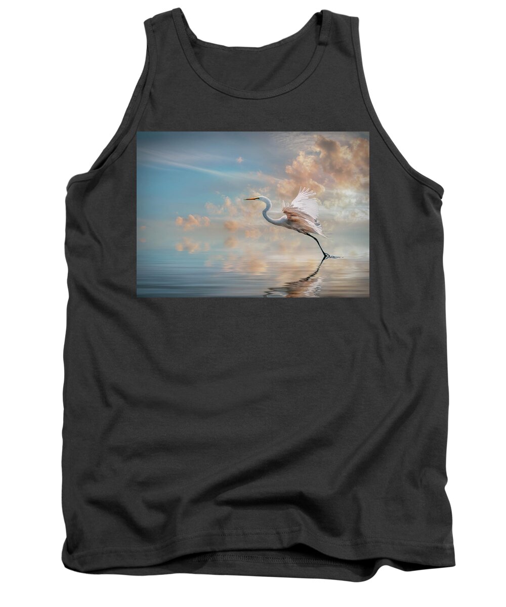 Great Egret Tank Top featuring the photograph Early morning Egret by Brian Tarr