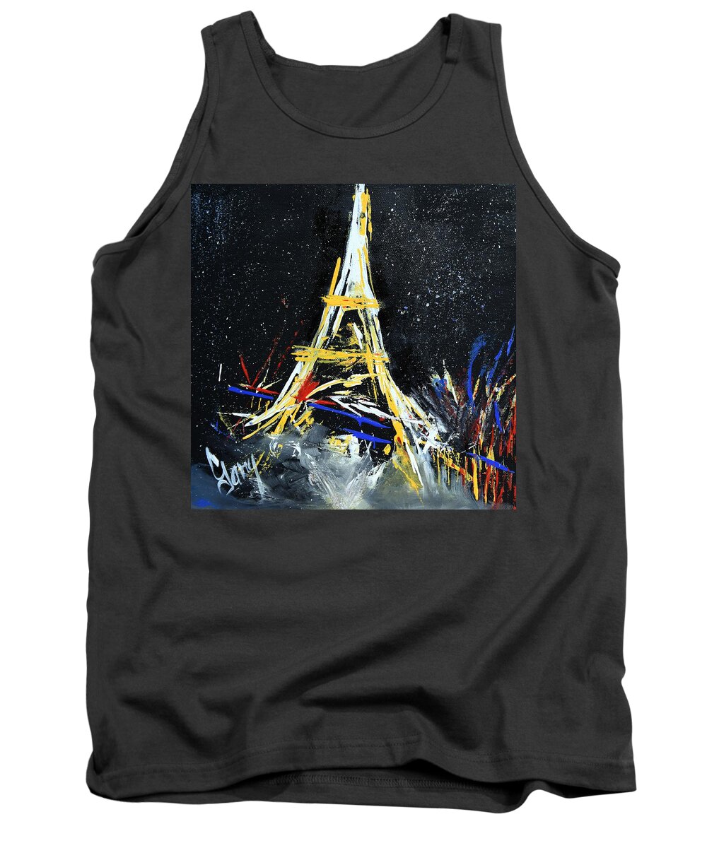 Eiffle Tank Top featuring the painting Eiffel by Gary Smith