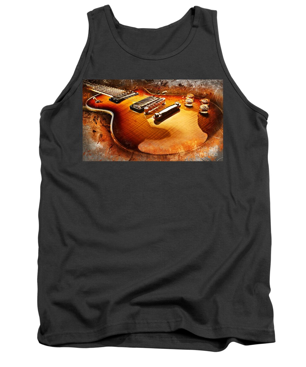 Guitar Tank Top featuring the digital art Electric Guitar by Ian Mitchell