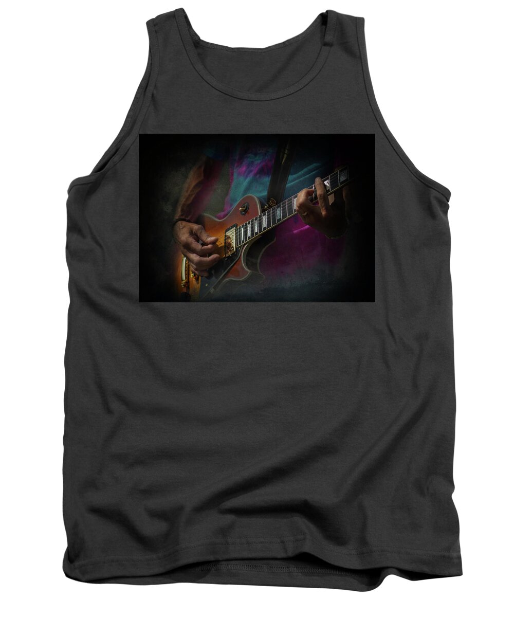 Guitar Tank Top featuring the photograph Live In Concert by Richard Macquade