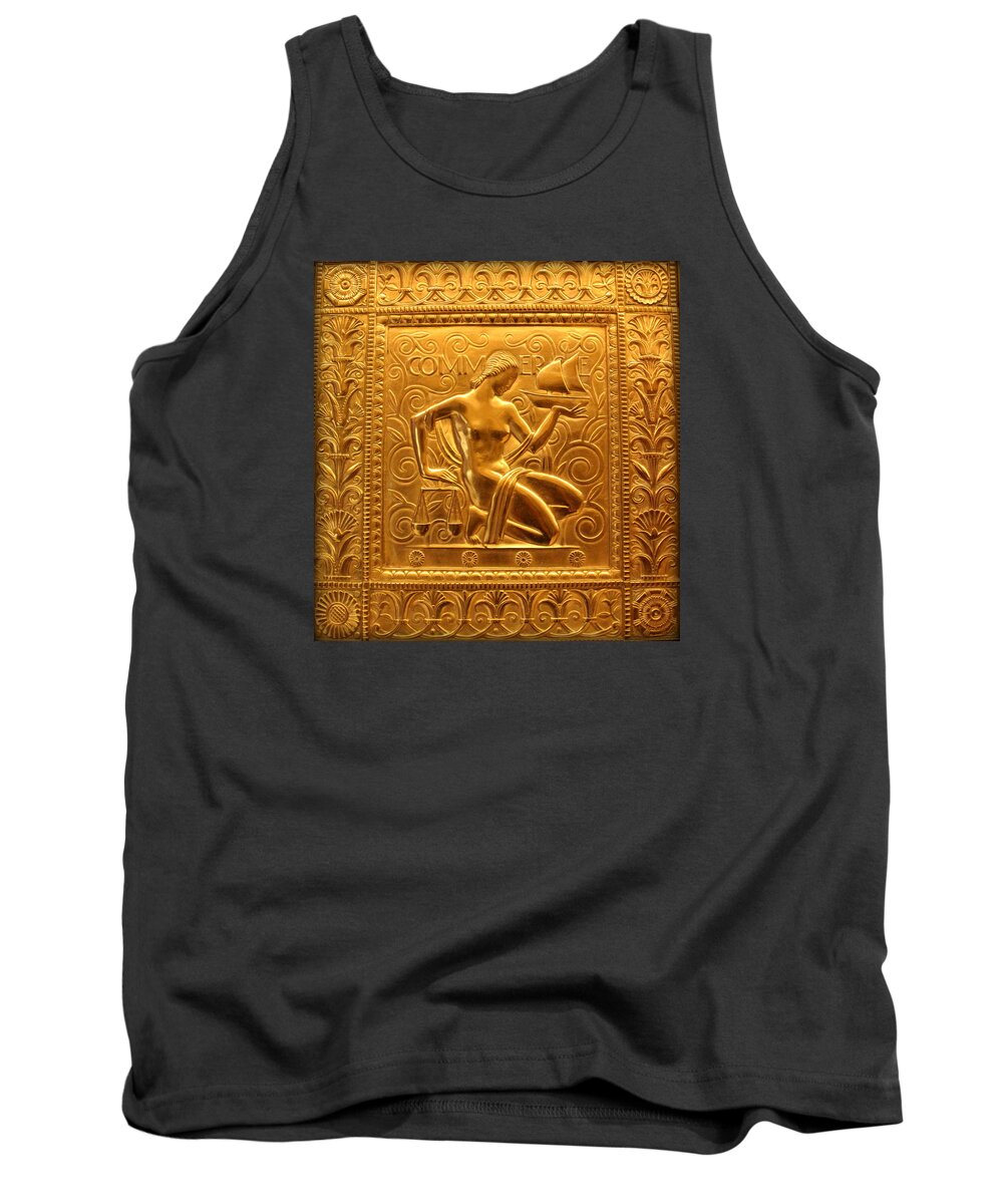 Embossed Brass Commerce Panel - Fisher Building Tank Top
