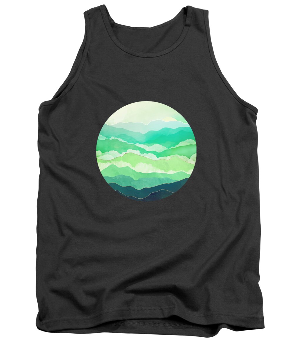 Emerald Tank Top featuring the digital art Emerald Spring by Spacefrog Designs