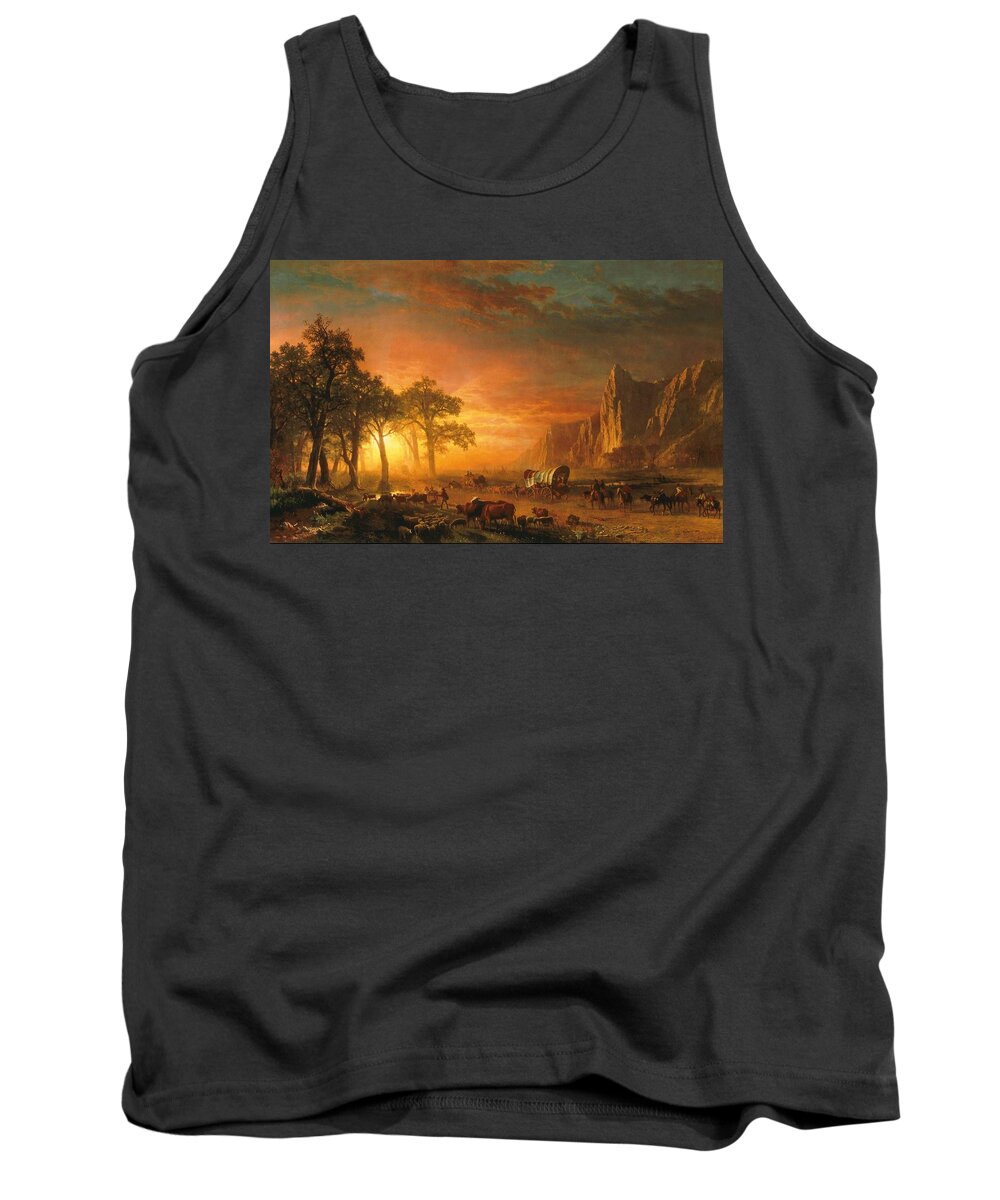 Bierstadt Tank Top featuring the painting Emigrants Crossing the Plains - 1867 by Eric Glaser
