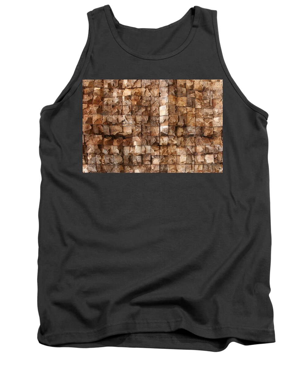 Texture Tank Top featuring the photograph End grain 132 by Michael Fryd