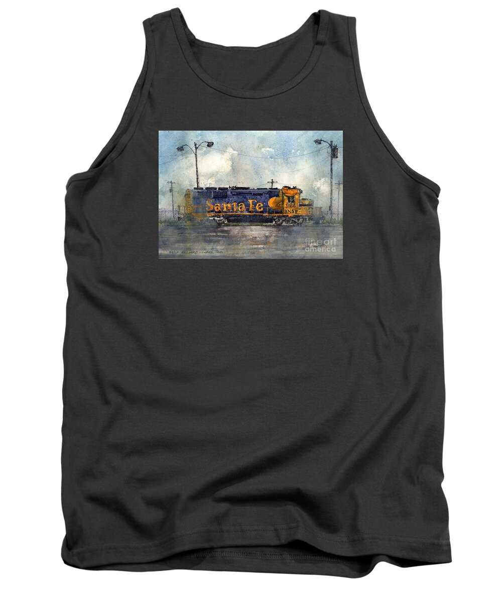 Santa Fe Tank Top featuring the painting Engine 3166 by Tim Oliver