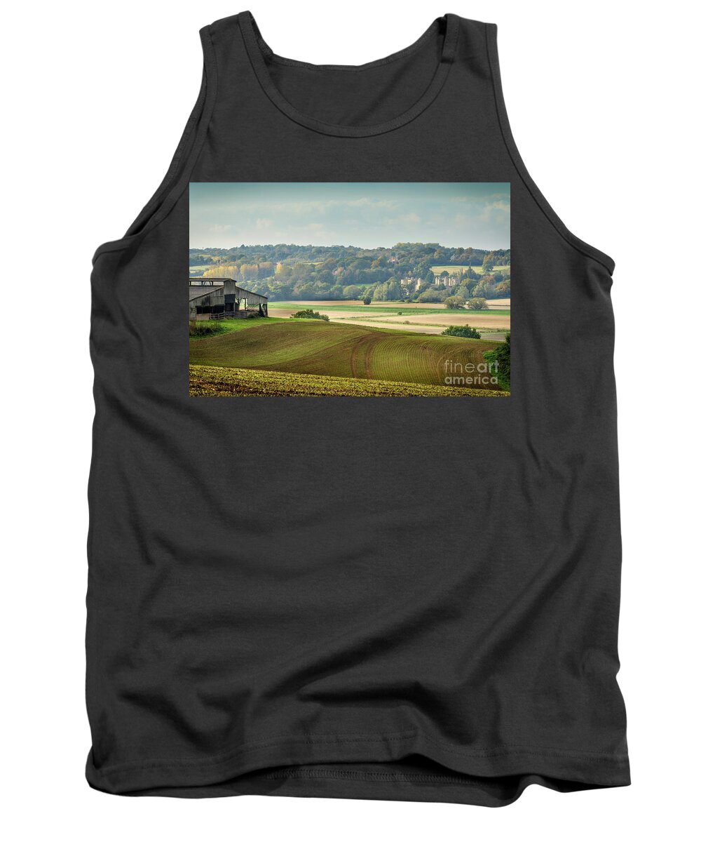 English Tank Top featuring the photograph English Landscape, Bodiam Castle by Perry Rodriguez