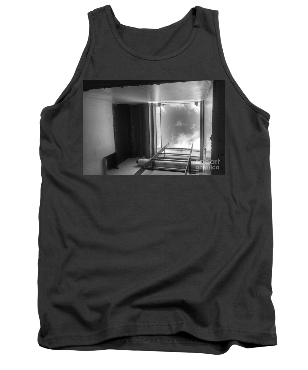 Black And White Tank Top featuring the photograph Escape Hatch by Christopher Lotito